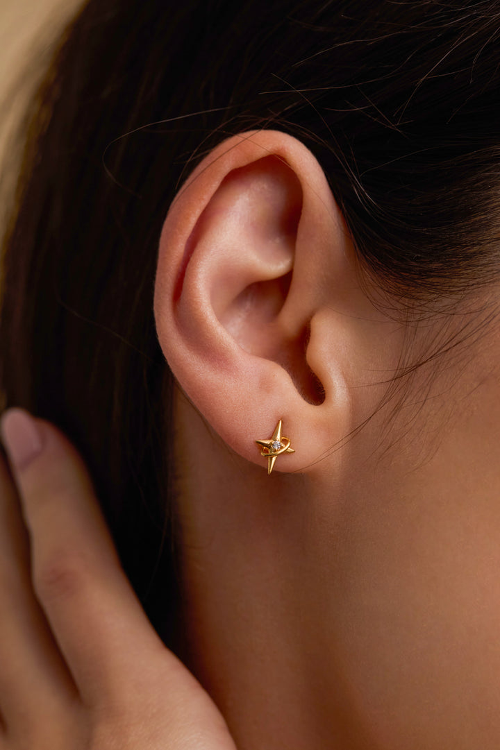 CZ North Star Earrings