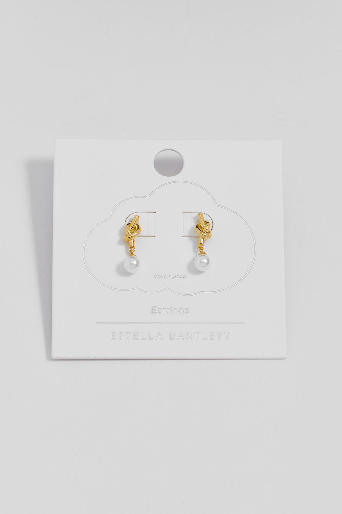 Pearl Drop Knot Stud Earrings