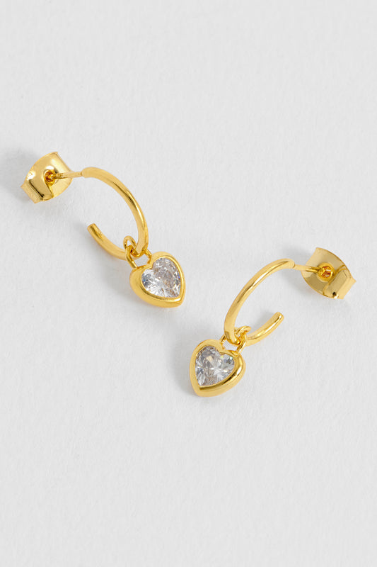 Clear Heart Padlock Hoops