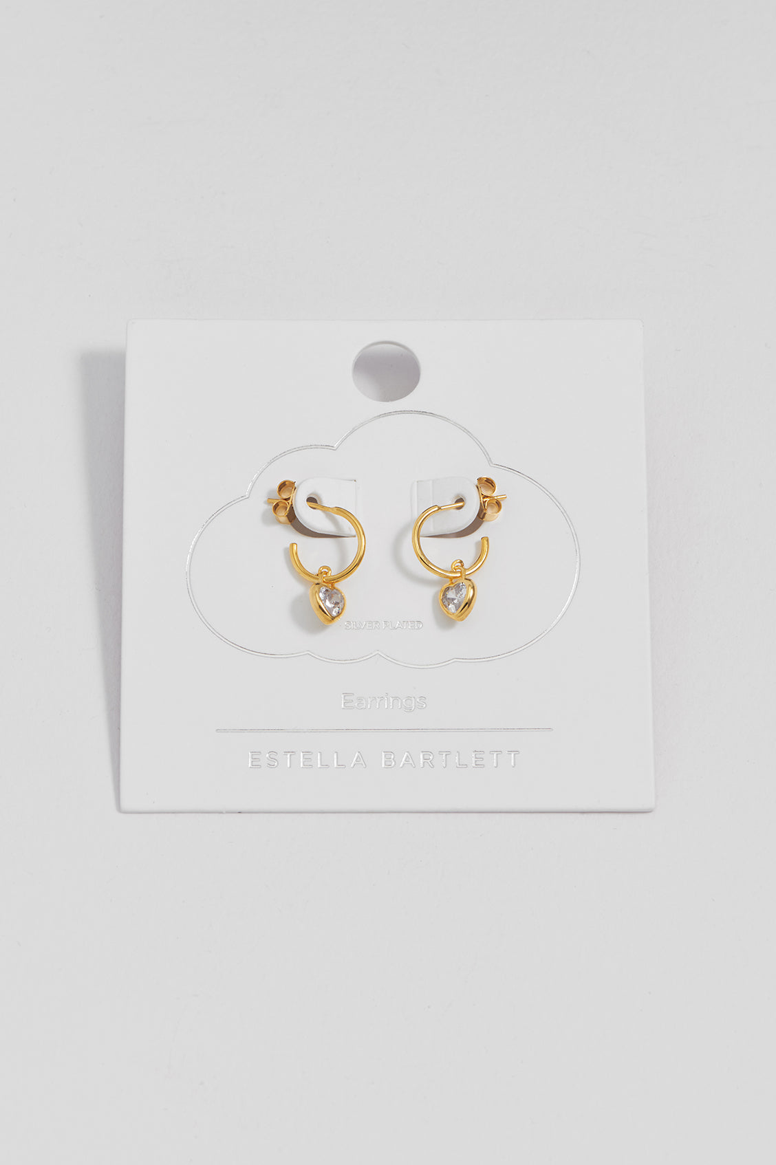Clear Heart Padlock Hoops