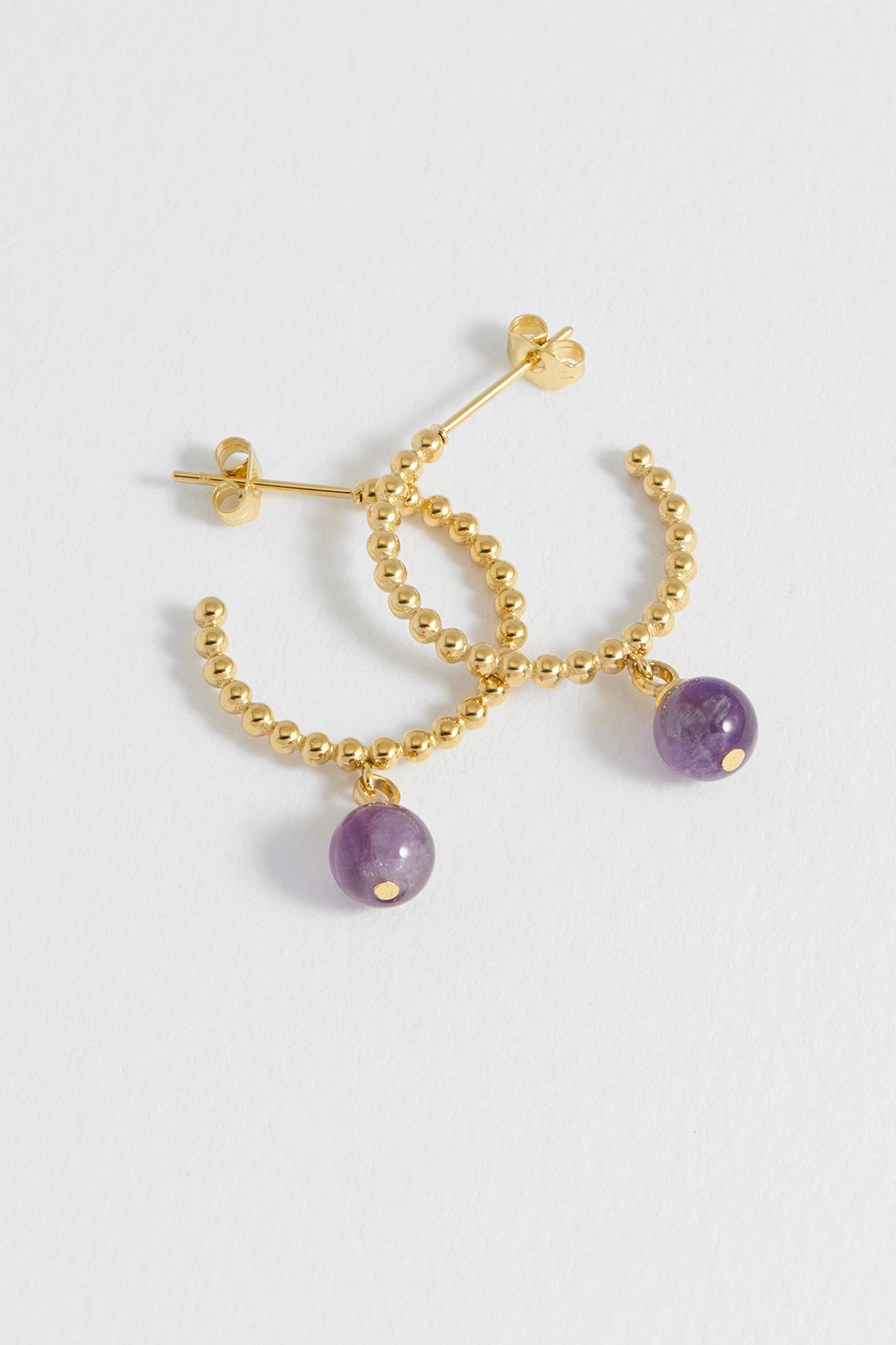 Wellness Amethyst Drop Hoops