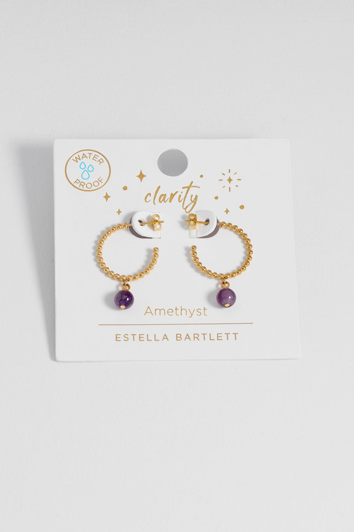 Wellness Amethyst Drop Hoops