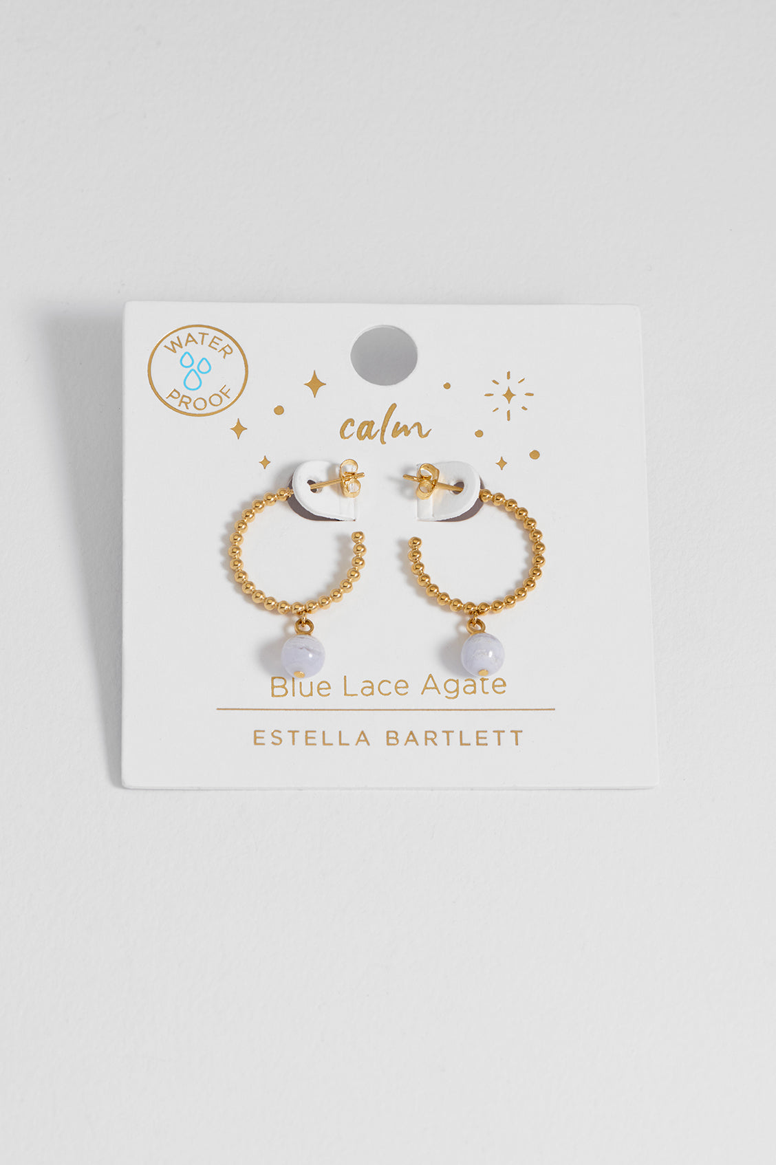 Wellness Blue Lace Agate Drop Hoops
