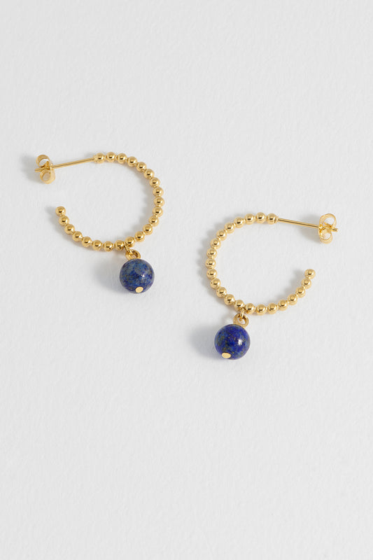 Wellness Lapis Lazuli Drop Hoops