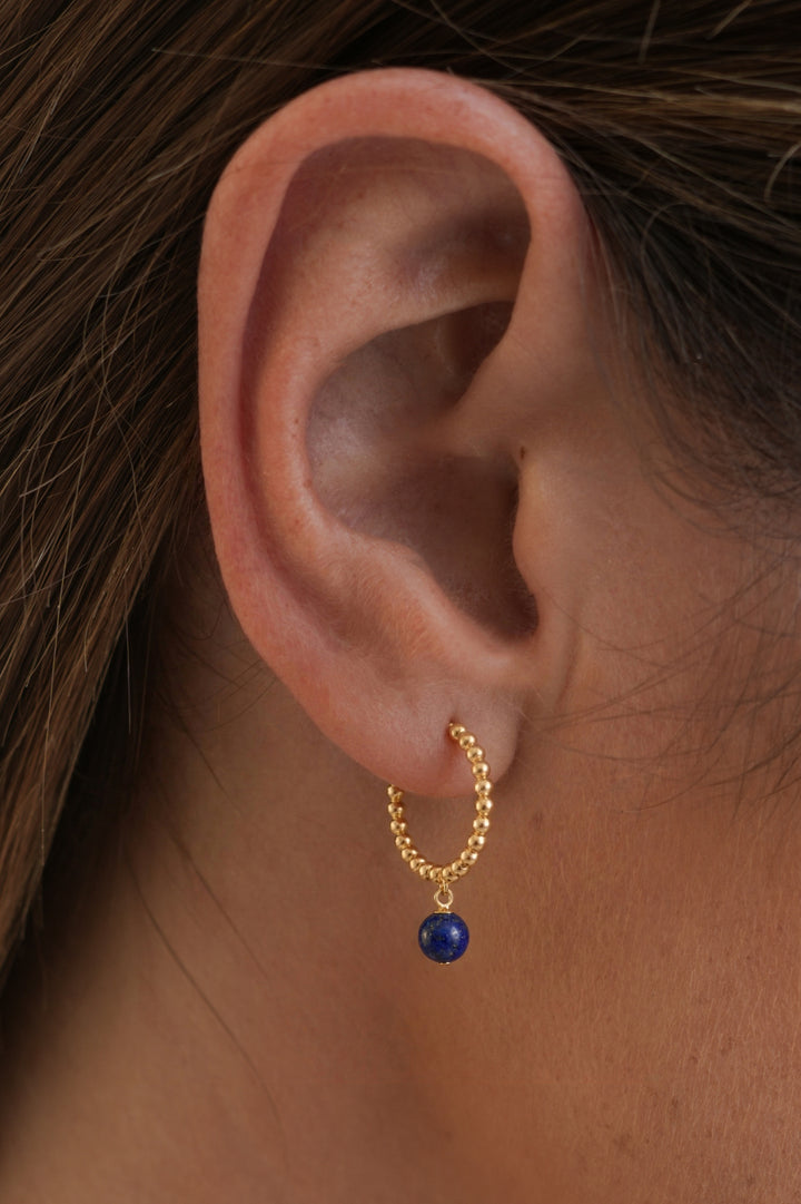 Wellness Lapis Lazuli Drop Hoops
