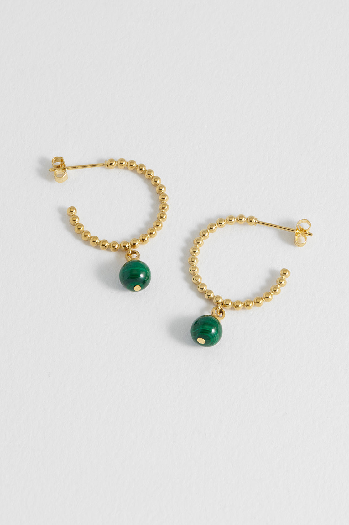 Wellness Malachite Drop Hoops