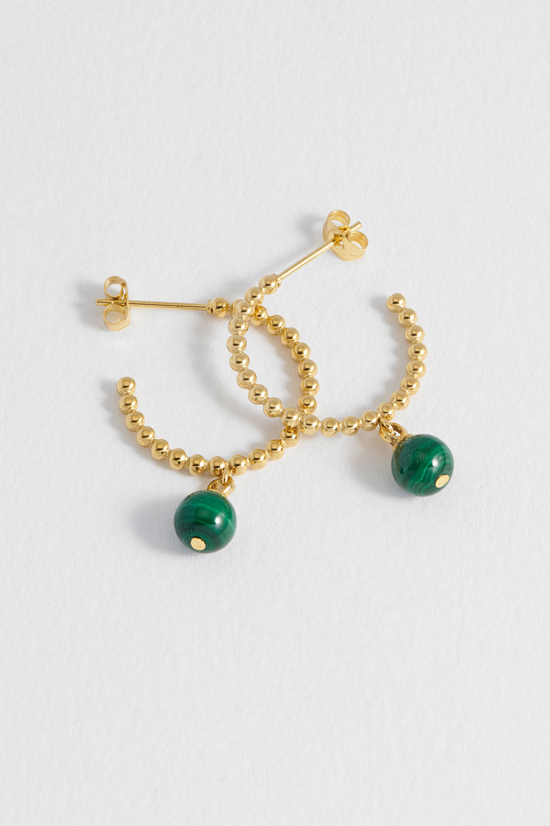 Wellness Malachite Drop Hoops