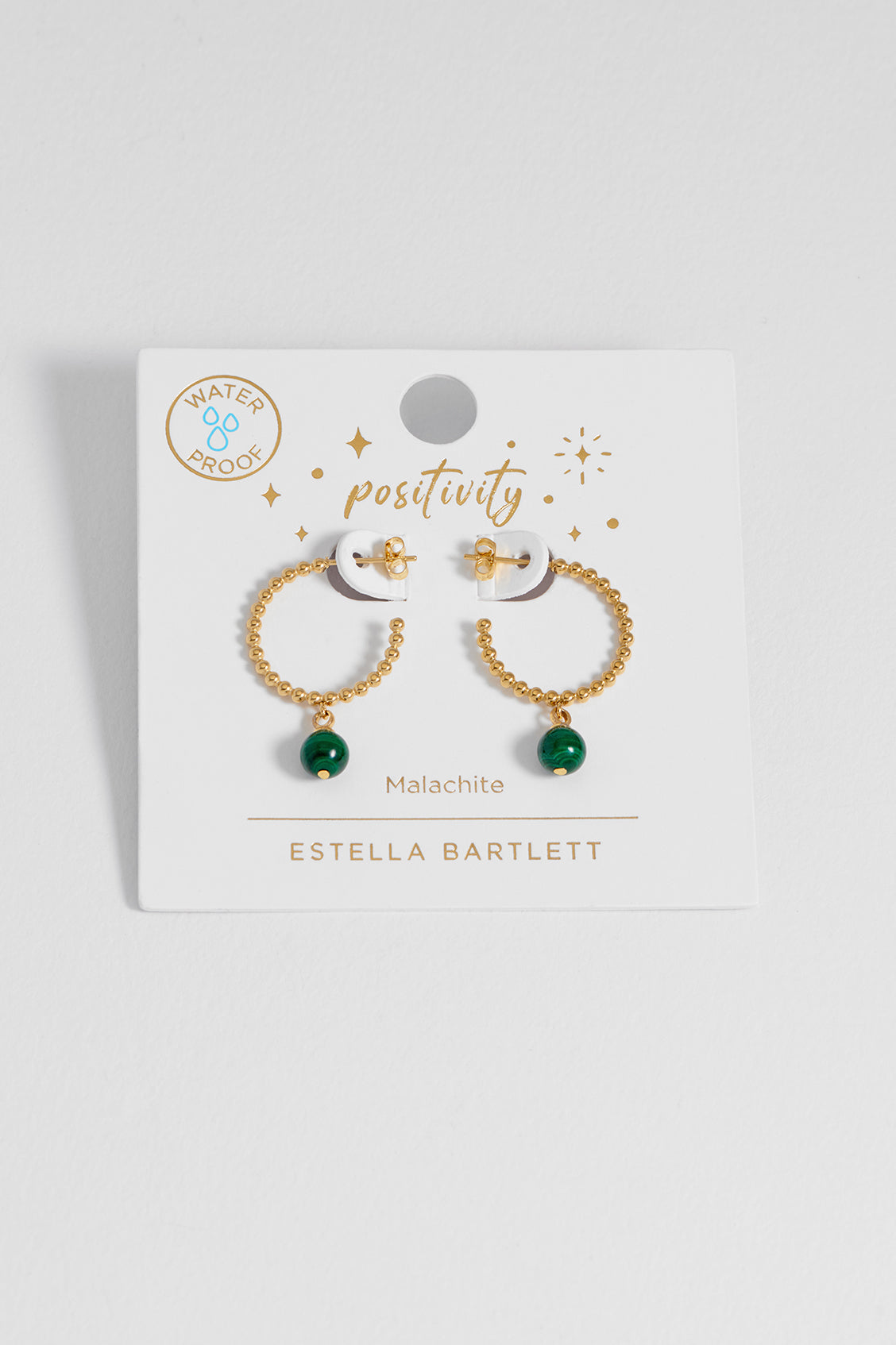 Wellness Malachite Drop Hoops