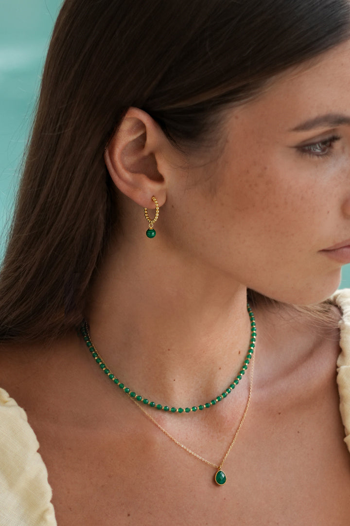 Wellness Green Agate Amelia Gemstone Necklace