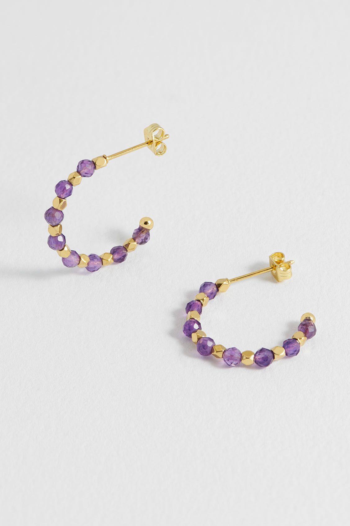 Wellness Amethyst Coco Beaded Hoops