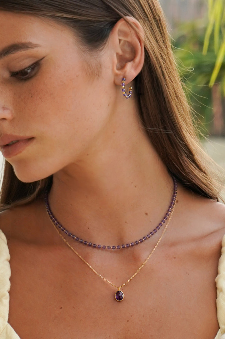 Wellness Amethyst Amelia Gemstone Necklace