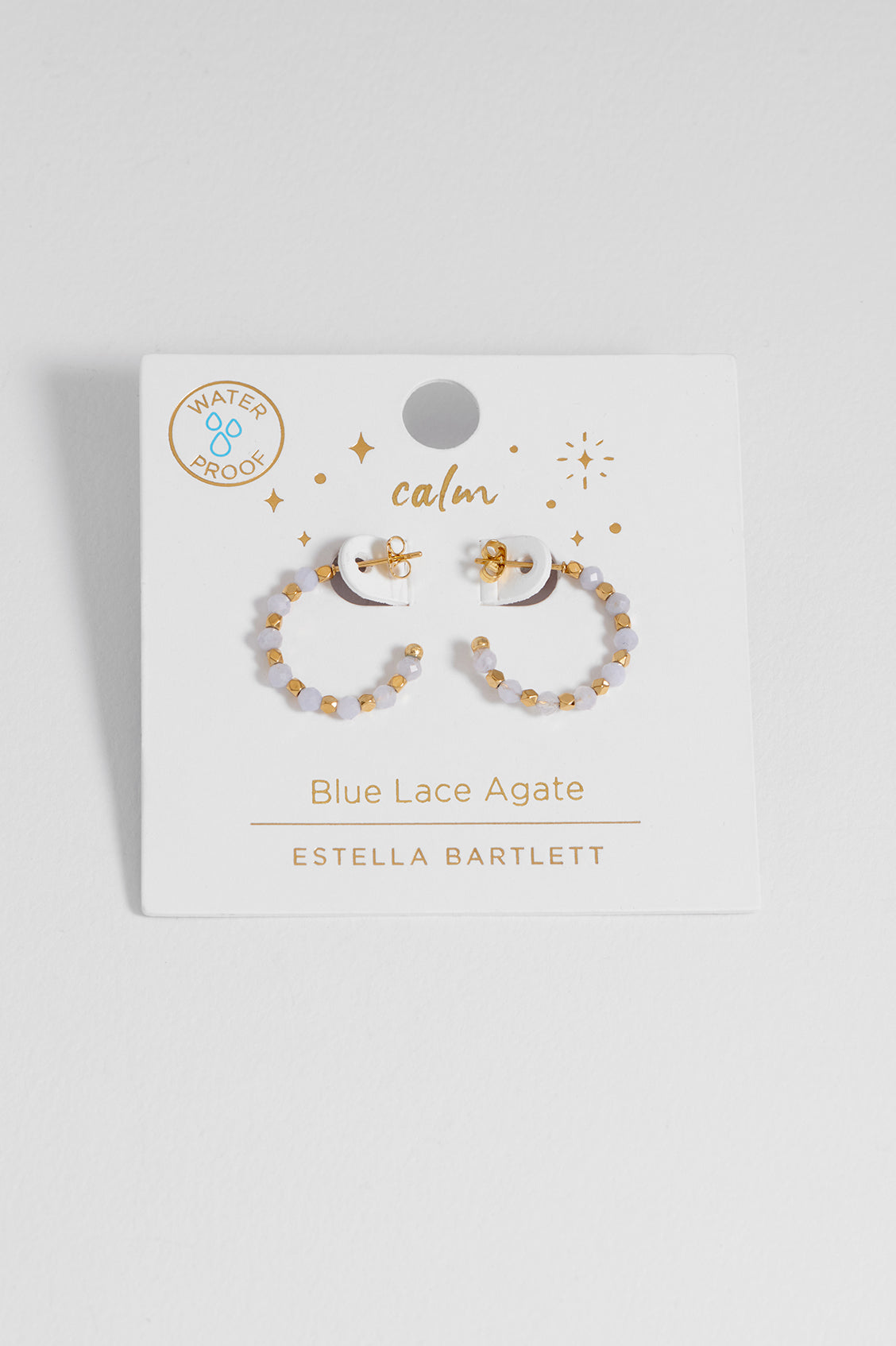Wellness Blue Lace Agate Coco Beaded Hoops