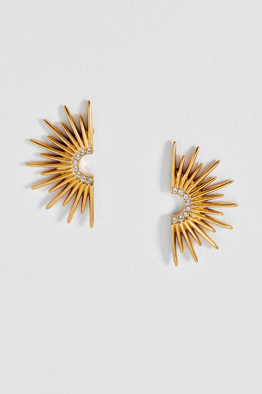 CZ Sunburst Statement Earrings