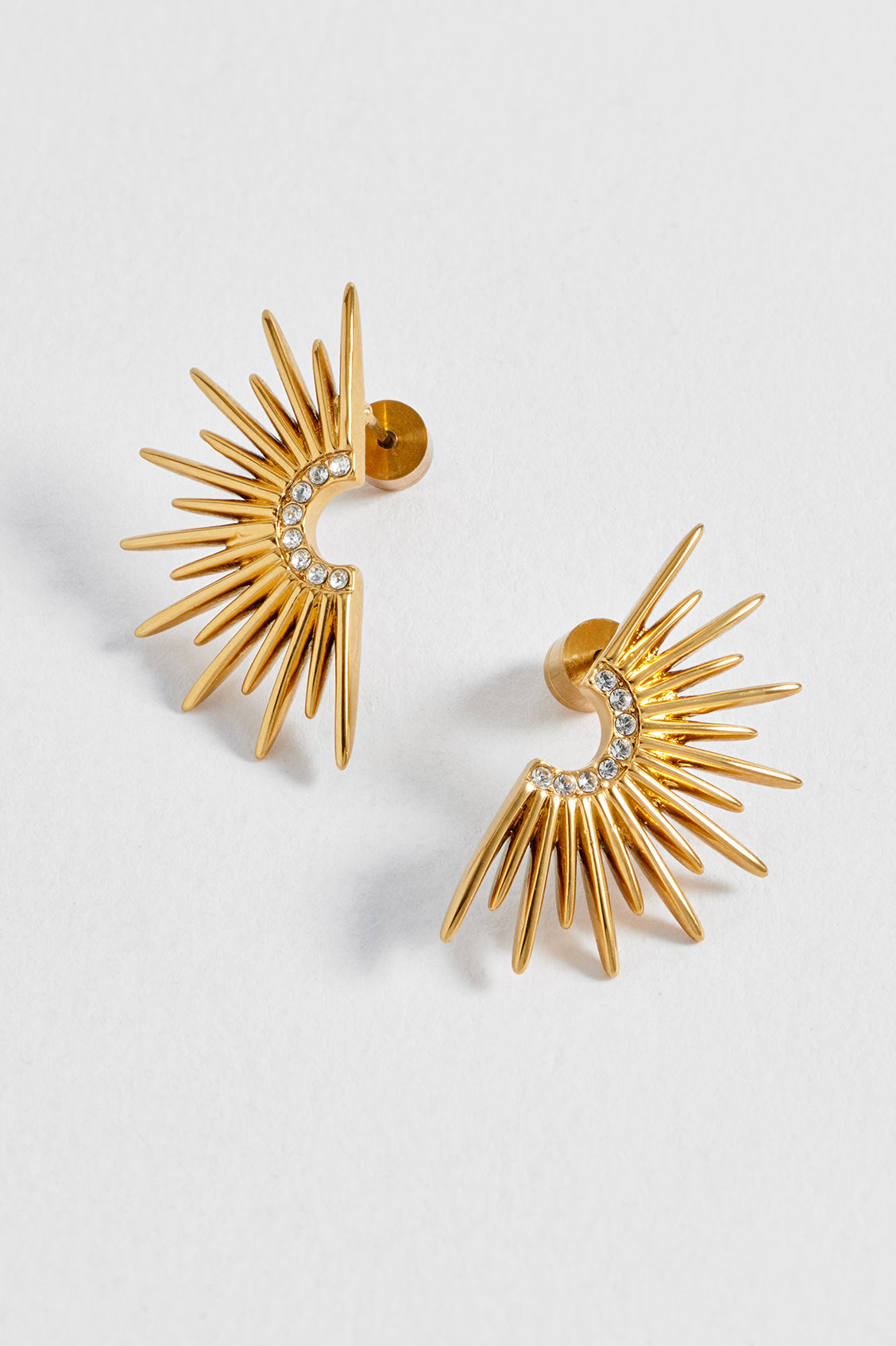 CZ Sunburst Statement Earrings