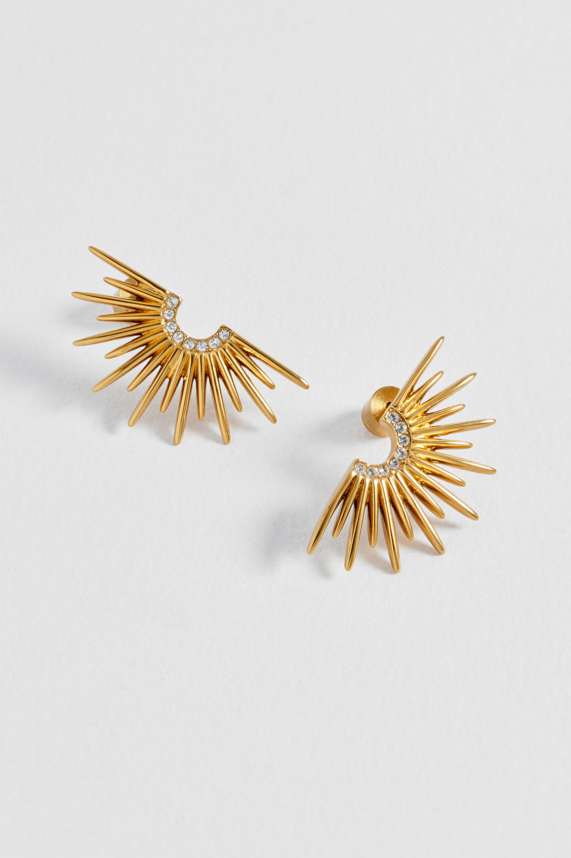 CZ Sunburst Statement Earrings