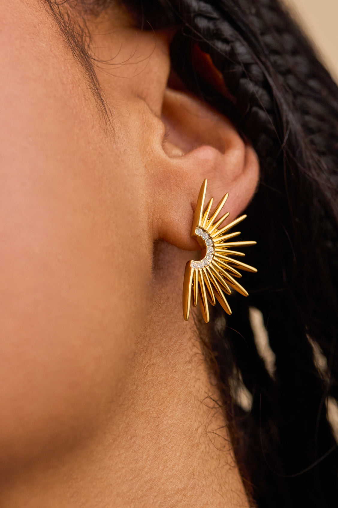 CZ Sunburst Statement Earrings