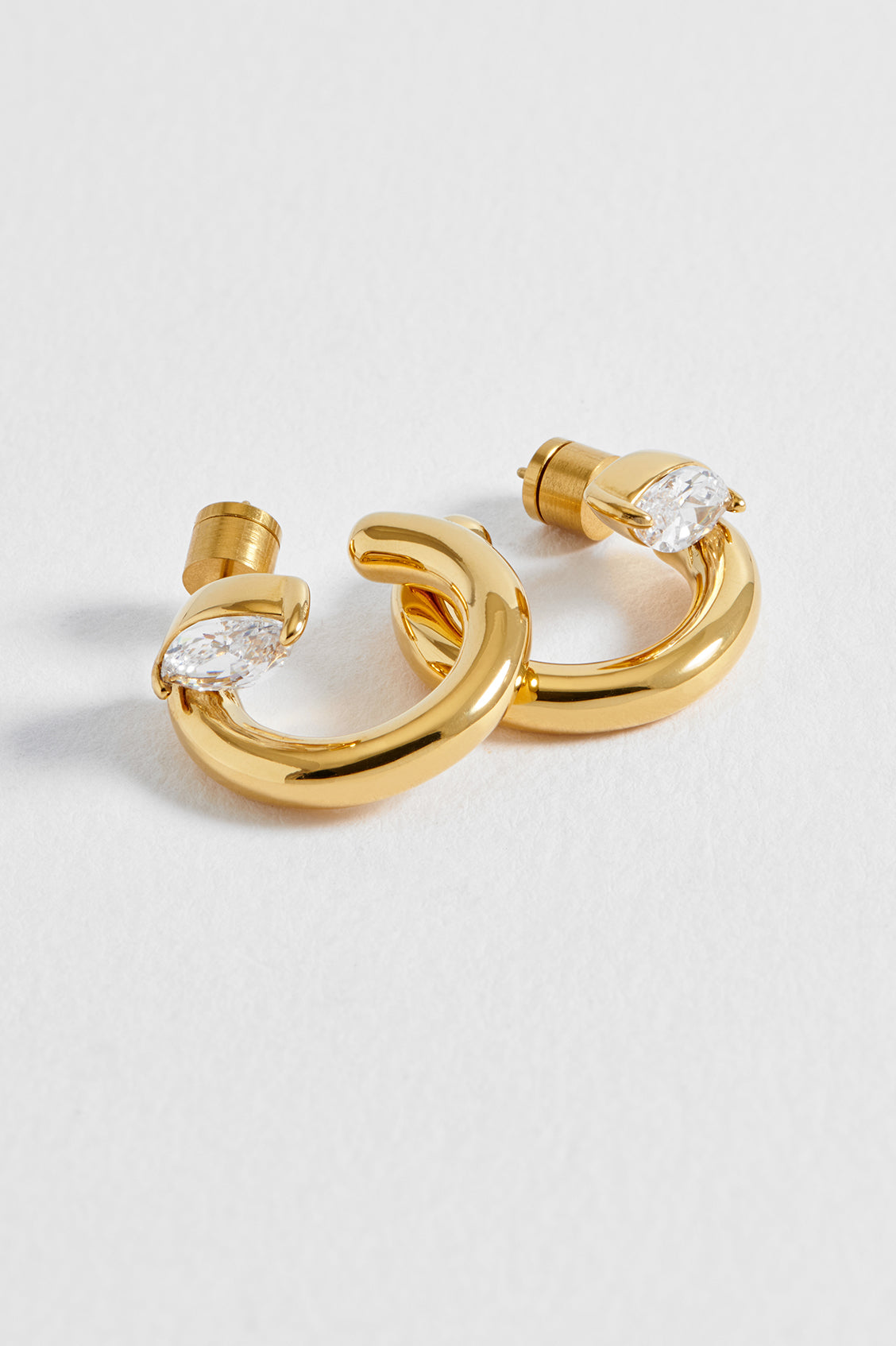 Chunky Marquise CZ Illusion Hoops
