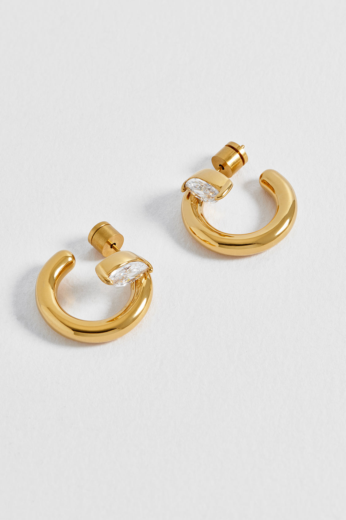 Chunky Marquise CZ Illusion Hoops
