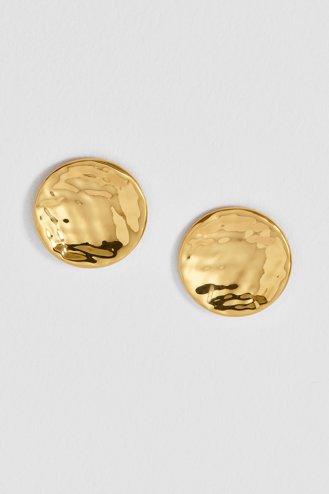 Oversized Hammered Coin Studs