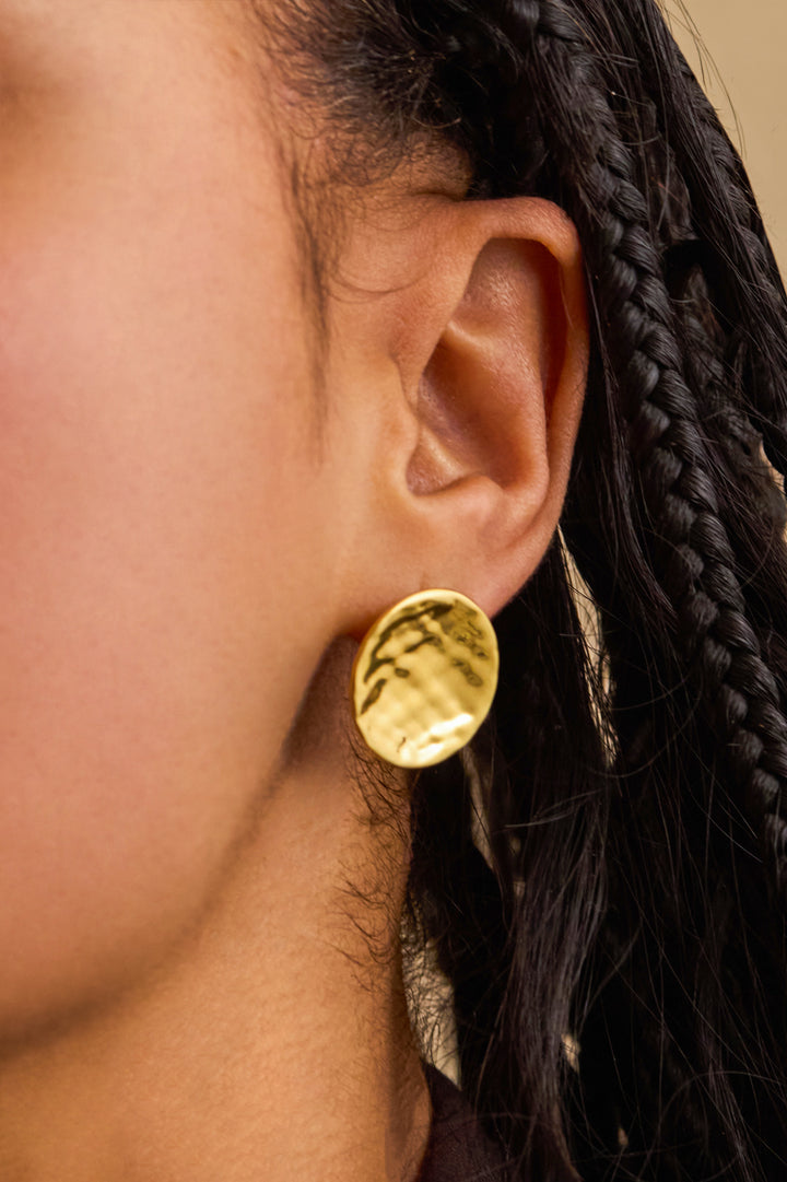 Oversized Hammered Coin Studs
