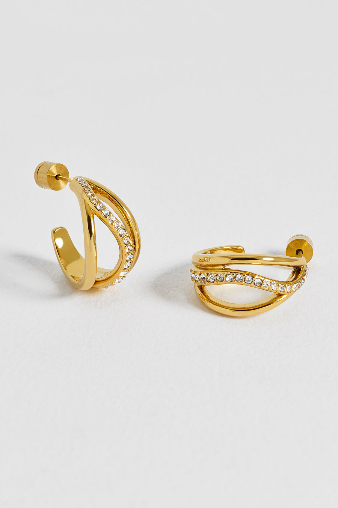 Twisted CZ Hoop Earrings