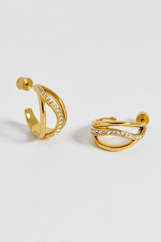 Twisted CZ Hoop Earrings