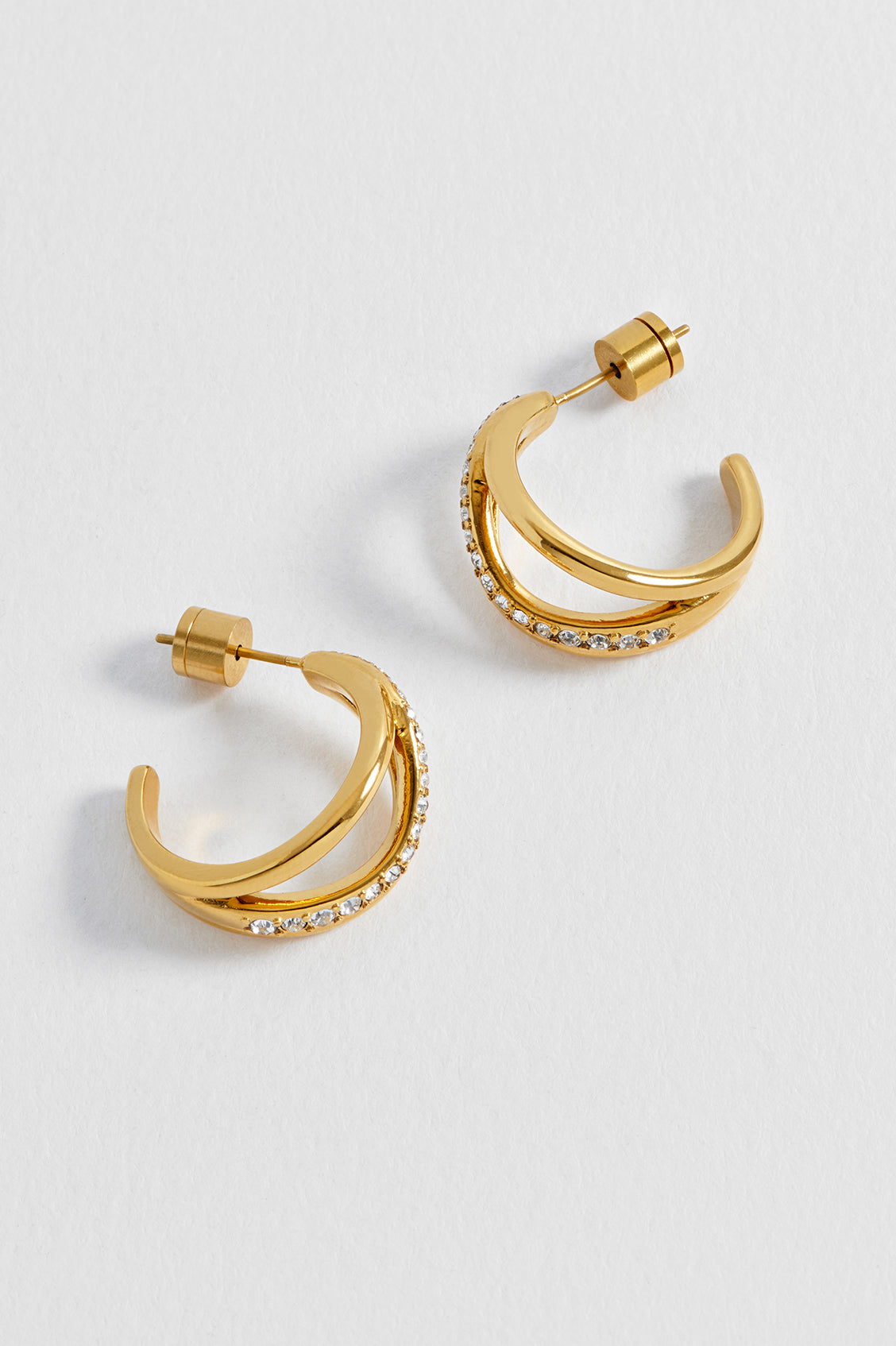 Twisted CZ Hoop Earrings