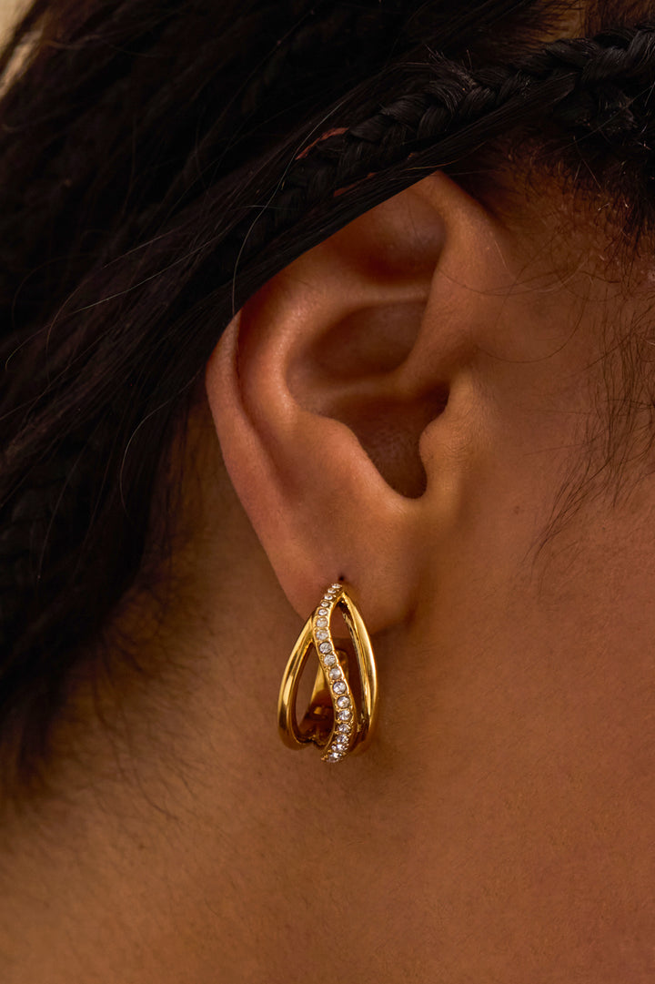Twisted CZ Hoop Earrings