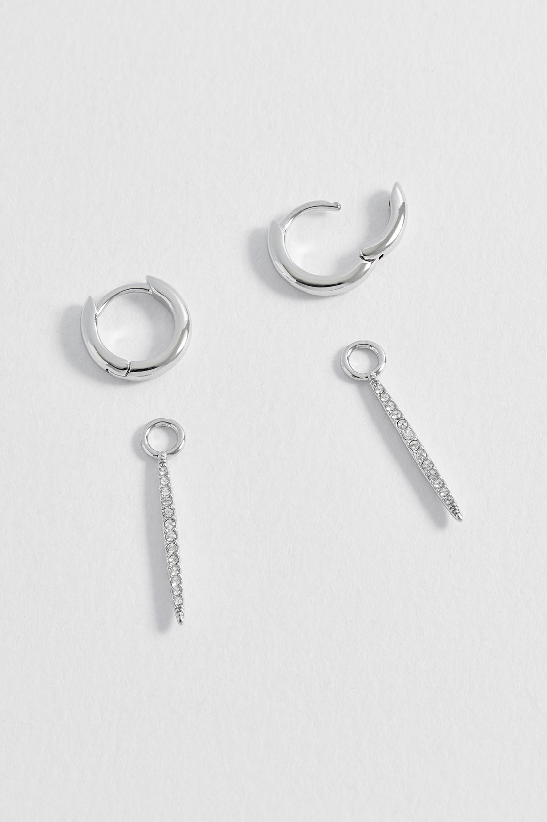 CZ Pave Bar Drop Huggies