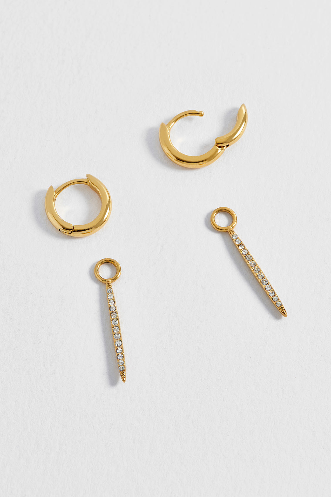 CZ Pave Bar Drop Huggies