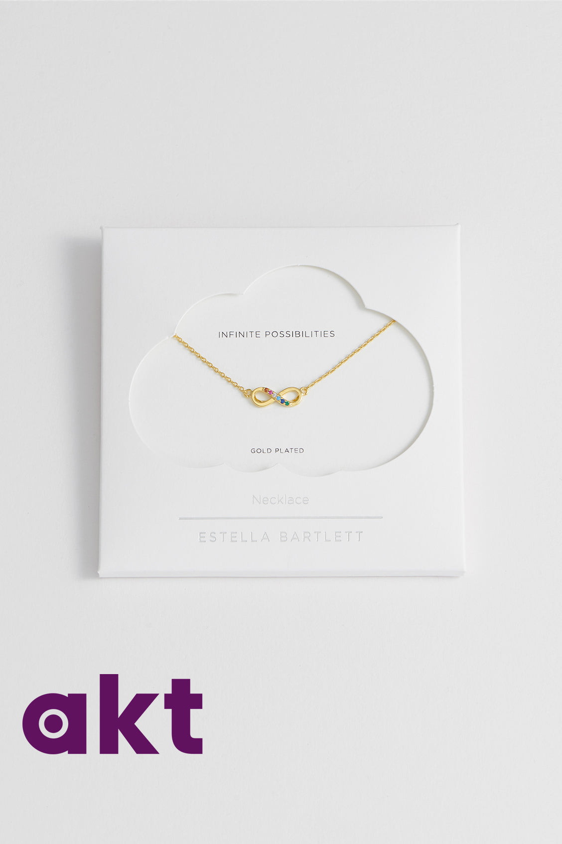 Rainbow CZ Infinity Necklace