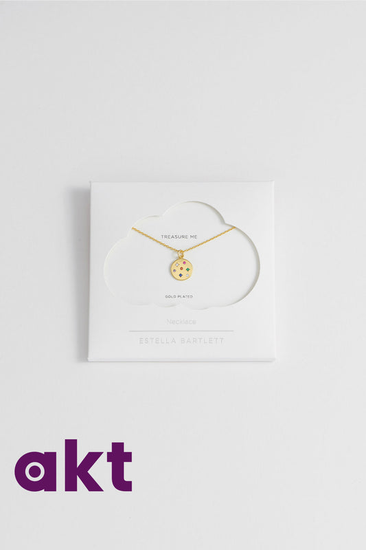 Rainbow CZ Coin Necklace