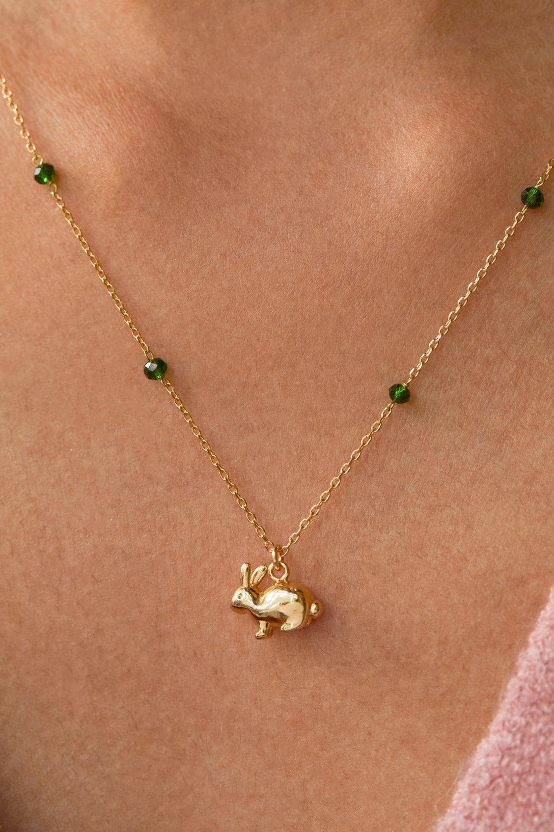 Green Rabbit Necklace