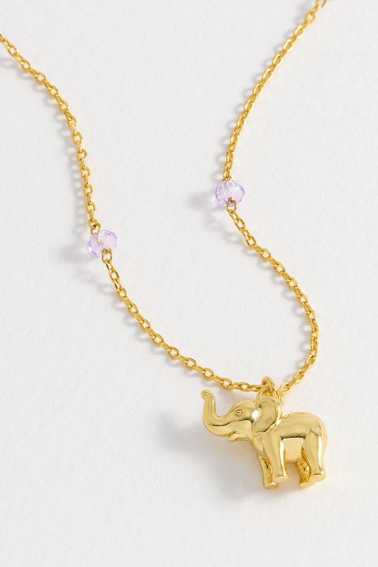 Lilac Elephant Necklace