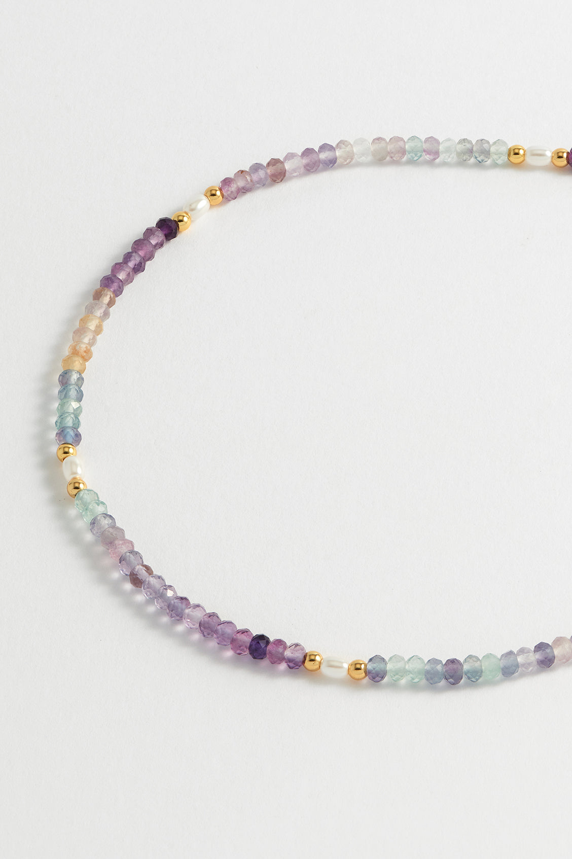 Gemstone Pearl T-Bar Beaded Necklace