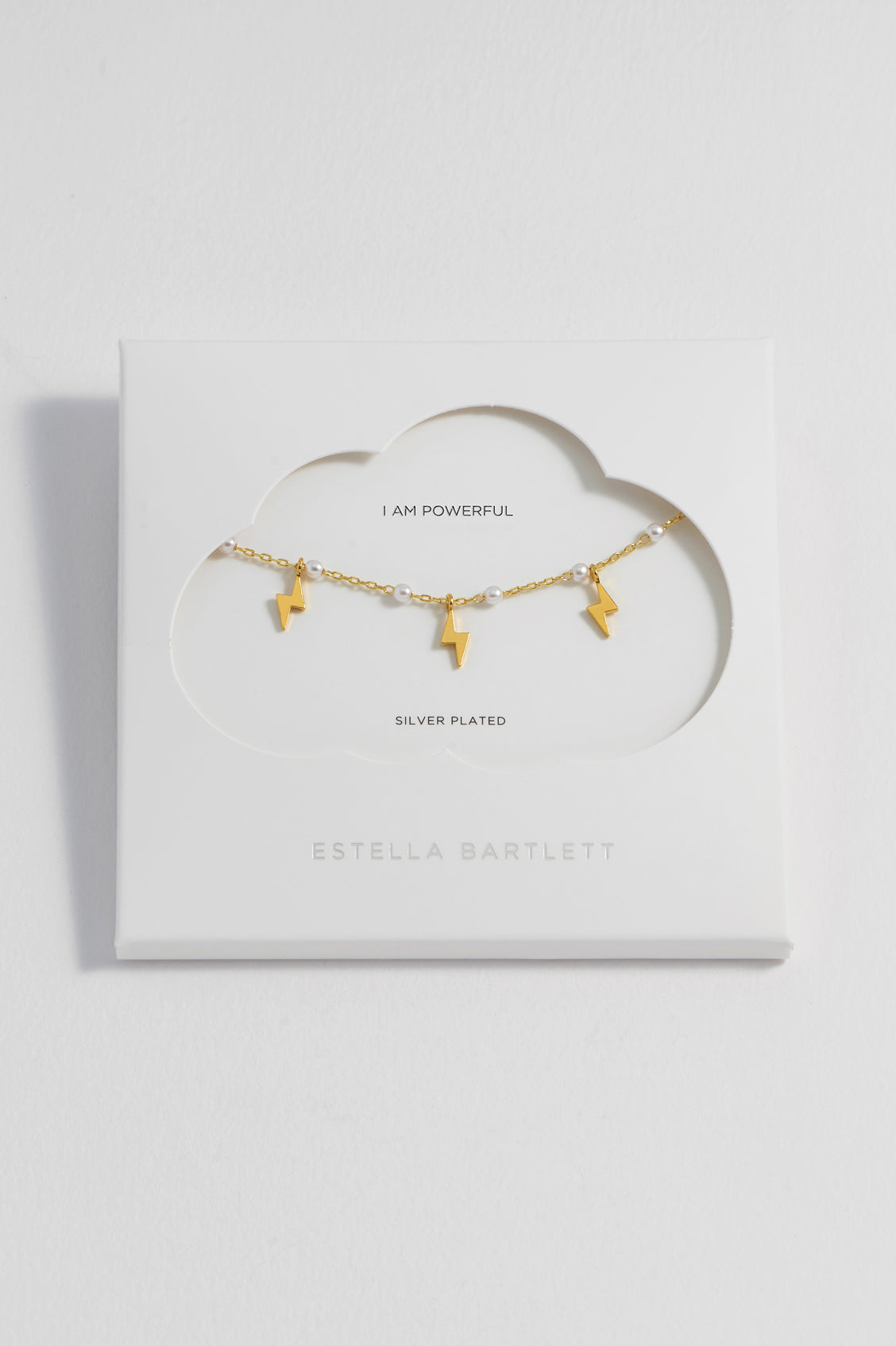 Pearl Power Bolt Charm Necklace