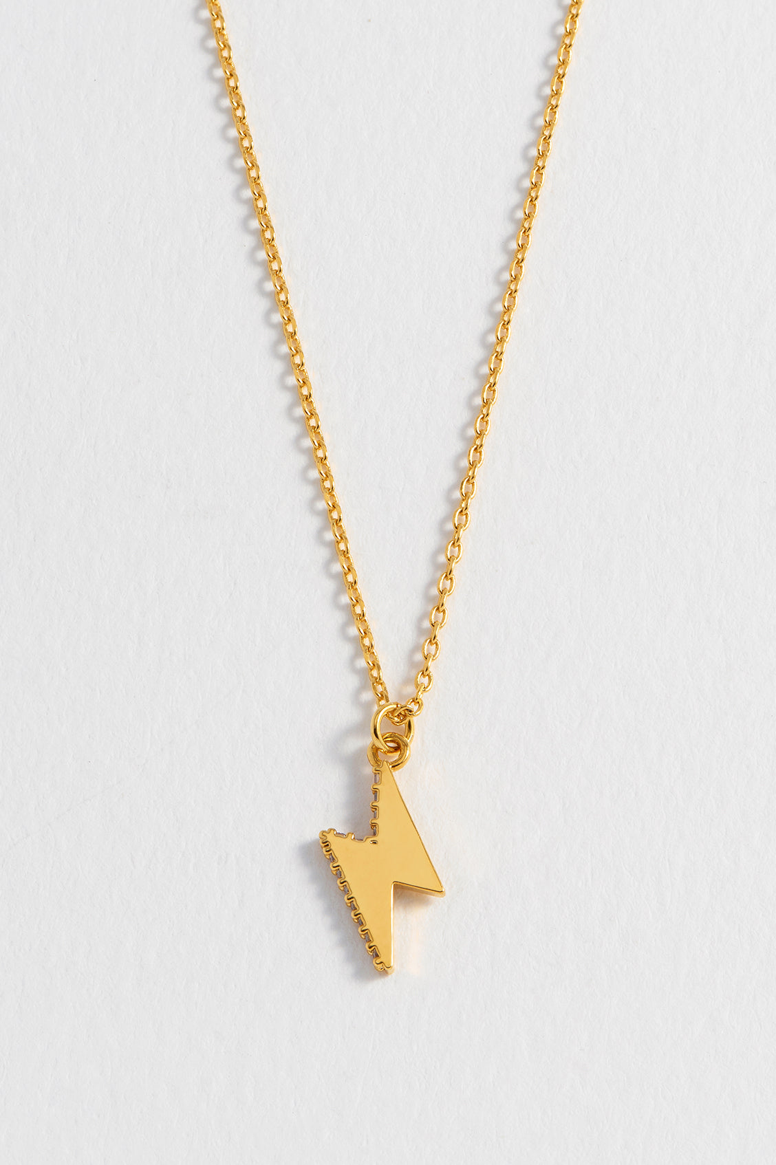 Gold Sparkling Lightning Bolt Necklace With Slider Clasp | Scream Pretty |  Wolf & Badger