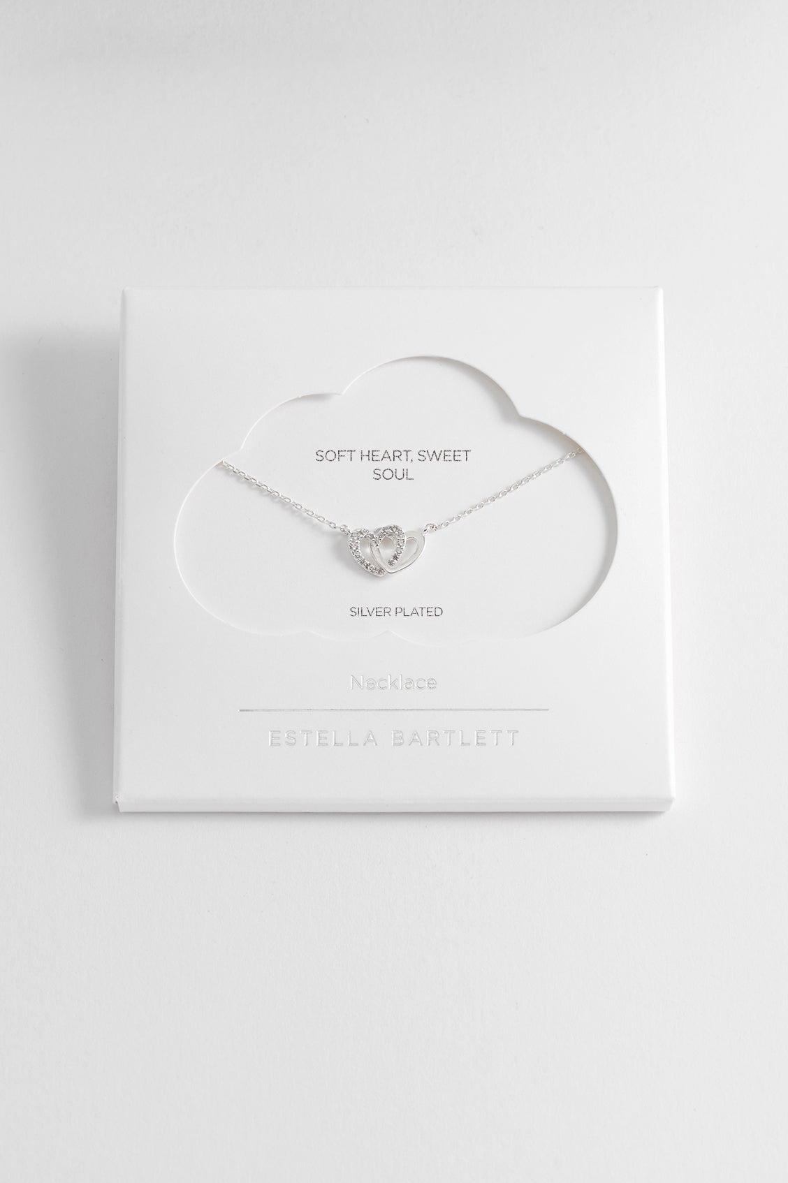 Silver Plated Interlocking Heart CZ Necklace | Estella Bartlett ...