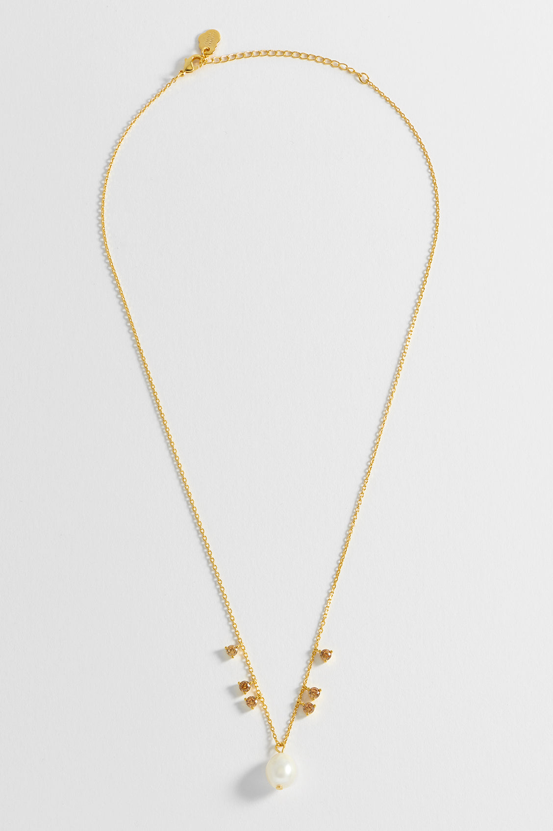 Pearl CZ Pendant Necklace