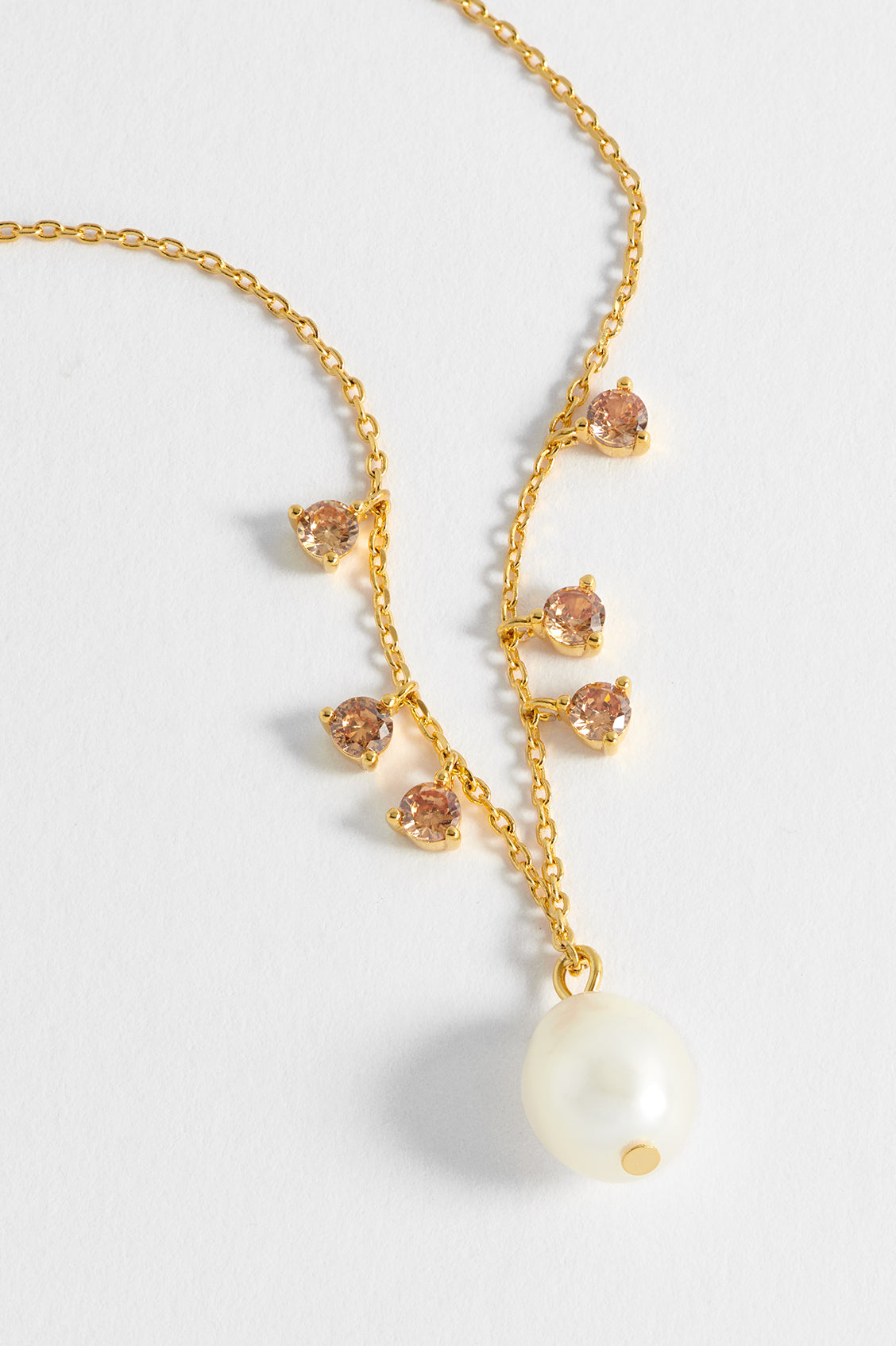 Pearl CZ Pendant Necklace