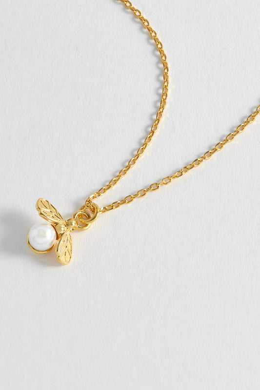 Pearl Bee Pendant Necklace