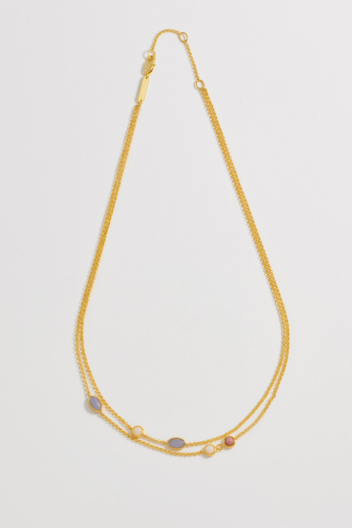 Gemstone Double Chain Necklace