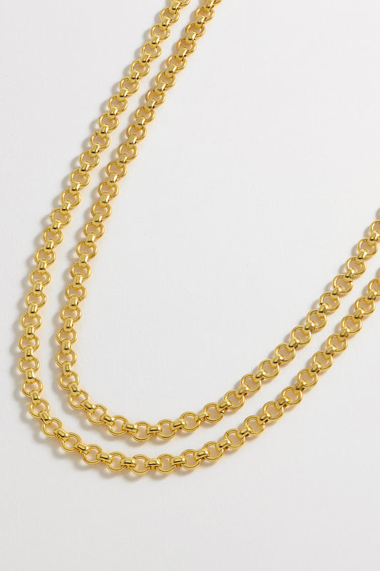 Chunky Double Chain T-Bar Necklace