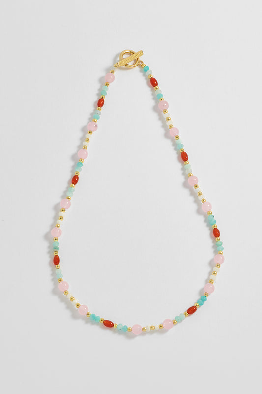 Gemstone T-Bar Necklace