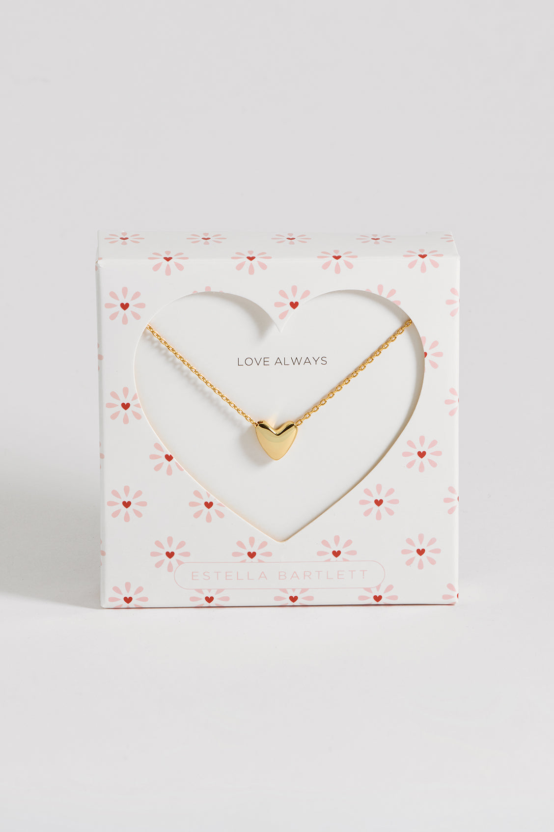 Elongated Domed Heart Necklace in Gift Box
