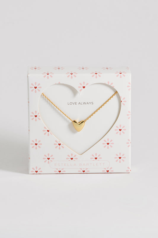 Elongated Domed Heart Necklace in Gift Box