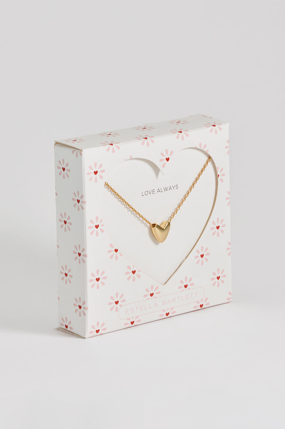 Elongated Domed Heart Necklace in Gift Box