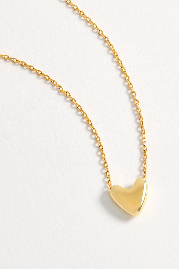 Elongated Domed Heart Necklace in Gift Box