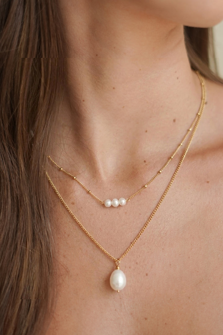 Beaded Chain And Pearl Necklace