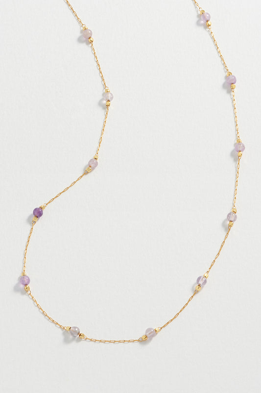 Wellness Amethyst Gemstone Bead Necklace